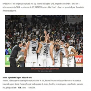 NBB CAIXA – Bauru e Basquete Cearense abrem séries vencendo em casa – Área Restritiva