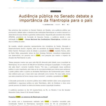 Audiência pública no Senado debate a importância da filantropia para o país – Tozzi Terceiro Setor