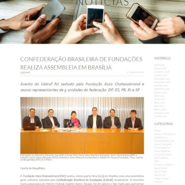CONFEDERAÇÃO BRASILEIRA DE FUNDAÇÕES REALIZA ASSEMBLEIA EM BRASÍLIA – Fundação Assis Chateubriand