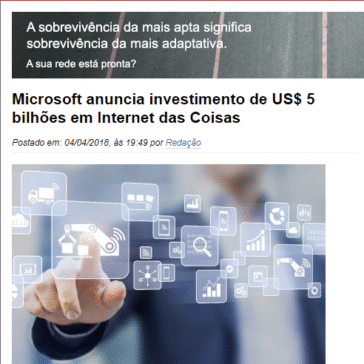 Microsoft anuncia investimento de US$ 5 bilhões em Internet das Coisas – TI Inside