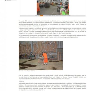 Empresas catarinenses destacam-se com ações sociais no sistema prisional – Radio Sintonia