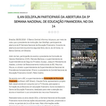 Ilan Goldfajn participará da abertura da 5ª Semana Nacional de Educação Financeira, no dia 14 – Agência Estado