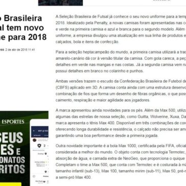 Seleção Brasileira de futsal tem novo uniforme para 2018 – Yahoo! Vida e Estilo