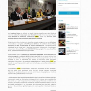 Audiência Pública discute setor filantrópico no país – Redação A12