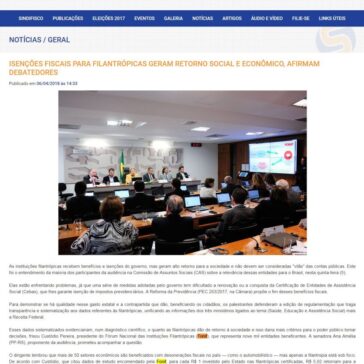 Isenções fiscais para filantrópicas geram retorno social e econômico, afirmam debatedores – Sindifisco