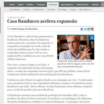 Casa Bauducco acelera expansão – Valor Econômico (On-line)
