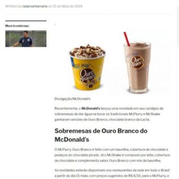 McDonald?s lança McFlurry e McShake de Ouro Branco e não estamos sabendo lidar – Radar Santa Maria