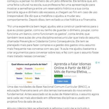 Educação financeira se aprende no colégio – Mix Vale