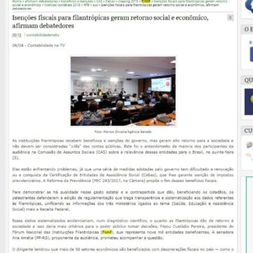 Isenções fiscais para filantrópicas geram retorno social e econômico, afirmam debatedores – Contabilidade na TV