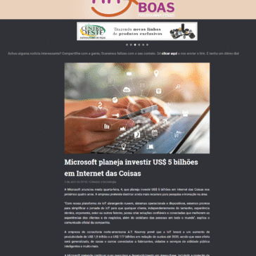 Microsoft planeja investir US$ 5 bilhões em Internet das Coisas – Só Notícia Boa