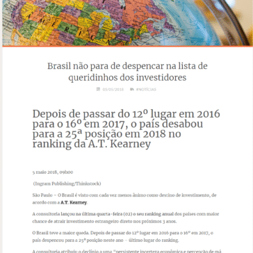 Brasil não para de despencar na lista de queridinhos dos investidores – Aprizion