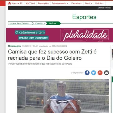 Camisa que fez sucesso com Zetti é recriada para o Dia do Goleiro – Hora de Santa Catarina