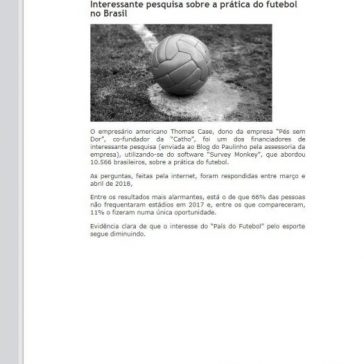 Interessante pesquisa sobre a prática do futebol no Brasil – Blog do Paulinho