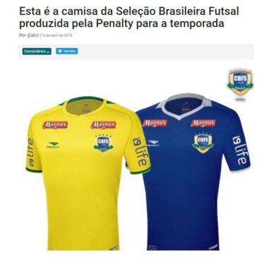 Esta é a camisa da Seleção Brasileira Futsal produzida pela Penalty para a temporada – Alcir61