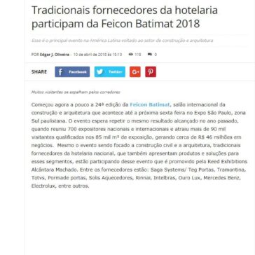 Tradicionais fornecedores da hotelaria participam da Feicon Batimat 2018 – Revista Hotéis (On-line)