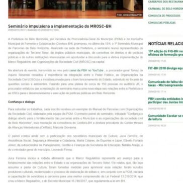 Seminário impulsiona a implementação do MROSC-BH – Prefeitura de Belo Horizonte