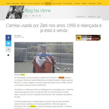 Camisa usada por Zetti nos anos 1990 é relançada e já está à venda – UOL – Blog da Redação (Blogosfera)
