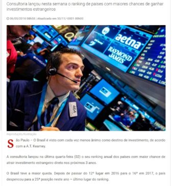 Brasil não para de despencar na lista de queridinhos dos investidores – CircuitoMatoGrosso