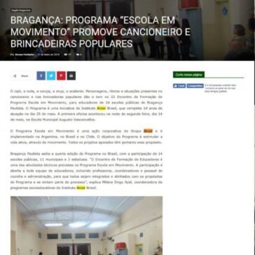 BRAGANÇA: PROGRAMA “ESCOLA EM MOVIMENTO” PROMOVE CANCIONEIRO E BRINCADEIRAS POPULARES – Atibaia Connection