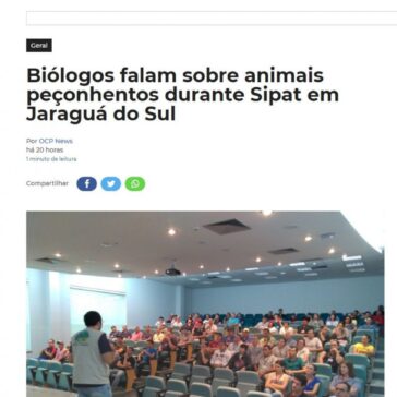 Biólogos falam sobre animais peçonhentos durante Sipat em Jaraguá do Sul – O Correio do Povo