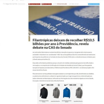 Filantrópicas deixam de recolher R$10,5 bilhões por ano à Previdência, revela debate na CAS do Senado –  Segunda Opinião