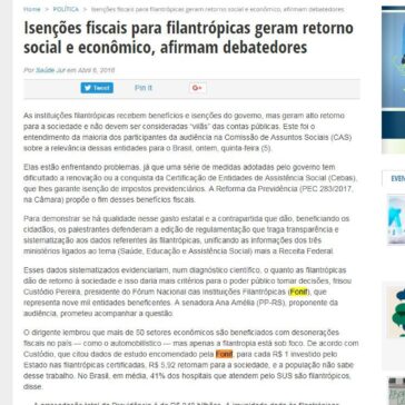 Isenções fiscais para filantrópicas geram retorno social e econômico, afirmam debatedores – Saúde Jur