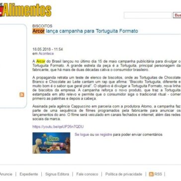 Arcor lança campanha para Tortuguita Formato – Brasil Alimentos