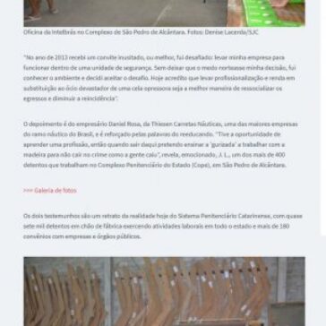 Empresas catarinenses destacam-se com ações sociais no sistema prisional – Governo do Estado de Santa Catarina