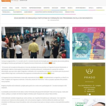 EDUCADORES DE BRAGANÇA PARTICIPAM DE FORMAÇÃO DO PROGRAMA ESCOLA EM MOVIMENTO – Bragança em pauta