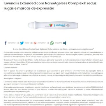 Iuvenalis Extended com NanoAgeless Complex® reduz rugas e marcas de expressão – Espaço BR
