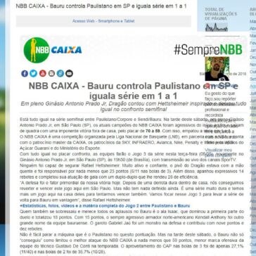 NBB CAIXA – Bauru controla Paulistano em SP e iguala série em 1 a 1 – Mk2studio
