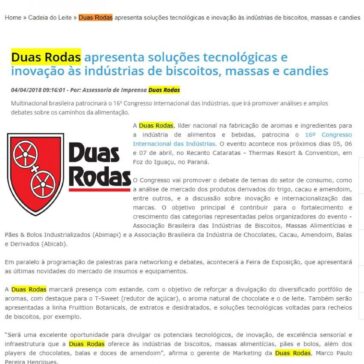 Duas Rodas apresenta soluções tecnológicas e inovação às indústrias de biscoitos, massas e candies – Guialat
