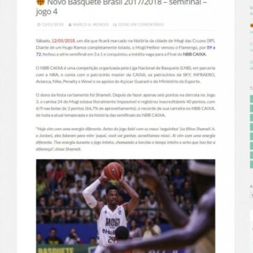 Novo Basquete Brasil 2017/2018 – semifinal – jogo 4 – Mogi das Cruzes em foco