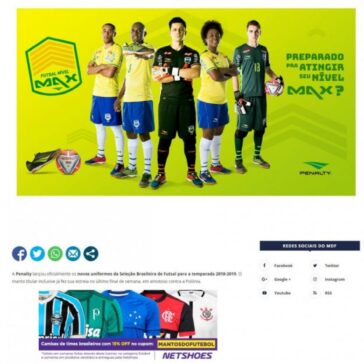 Camisas da Seleção Brasileira de Futsal 2018-2019 Penalty – Mantos do Futebol