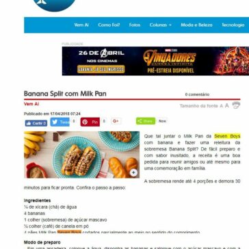 Banana Split com Milk Pan – Arroz de Fyesta