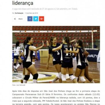 PARANAENSE SUB-19 SÉRIE B FEMININO: Círculo Militar do Paraná/ARBS fecha etapa isolado na liderança – Caderno Informativo