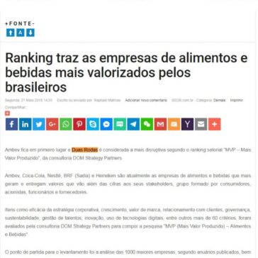 Ranking traz as empresas de alimentos e bebidas mais valorizados pelos brasileiros – SEGS
