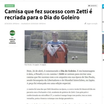 Camisa que fez sucesso com Zetti é recriada para o Dia do Goleiro – Diário Catarinense (On-line)