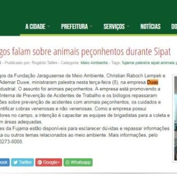 Biólogos falam sobre animais peçonhentos durante Sipat – Prefeitura de Jaraguá do Sul
