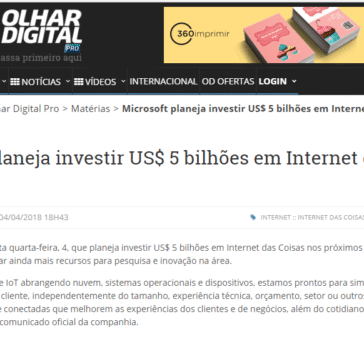Microsoft planeja investir US$ 5 bilhões em Internet das Coisas – Olhar Digital