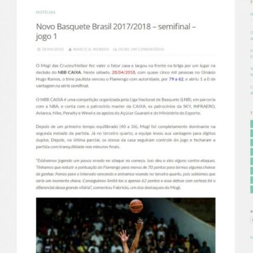 Novo Basquete Brasil 2017/2018 – semifinal – jogo 1 – Mogi das Cruzes em foco
