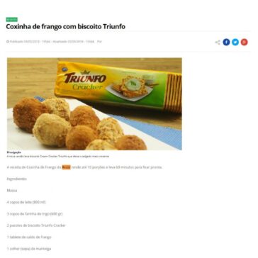 Coxinha de frango com biscoito Triunfo – Correio Popular