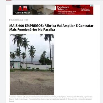 MAIS 600 EMPREGOS: Fábrica vai ampliar e contratar mais funcionários na Paraíba – 24Brasil