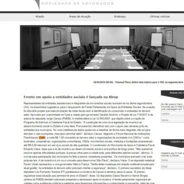 Frente em apoio a entidades sociais é lançada na Alesp – Macedo Macedo