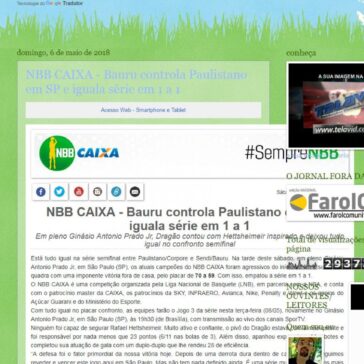 NBB CAIXA – Bauru controla Paulistano em SP e iguala série em 1 a 1 – Jorgecoruja