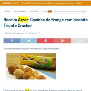 Receita Arcor: Coxinha de Frango com biscoito Triunfo Cracker – Agito SP