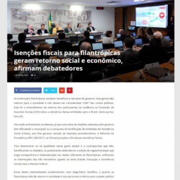 Isenções fiscais para filantrópicas geram retorno social e econômico, afirmam debatedores – Central da Pauta