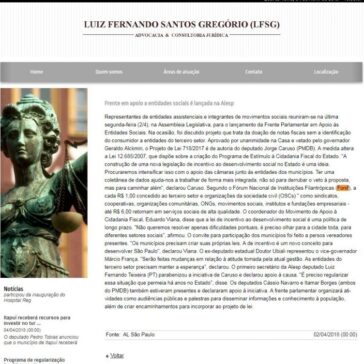 Frente em apoio a entidades sociais é lançada na Alesp – Luiz Fernando Santos Gregório