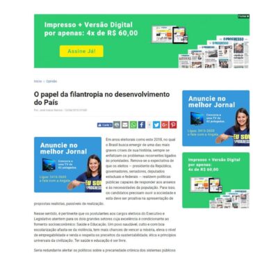 O papel da filantropia no desenvolvimento do País O Progresso (On-line)