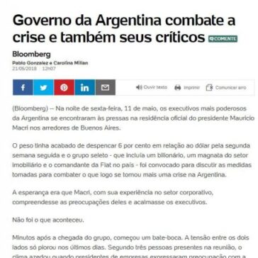 Governo da Argentina combate a crise e também seus críticos – UOL – Economia